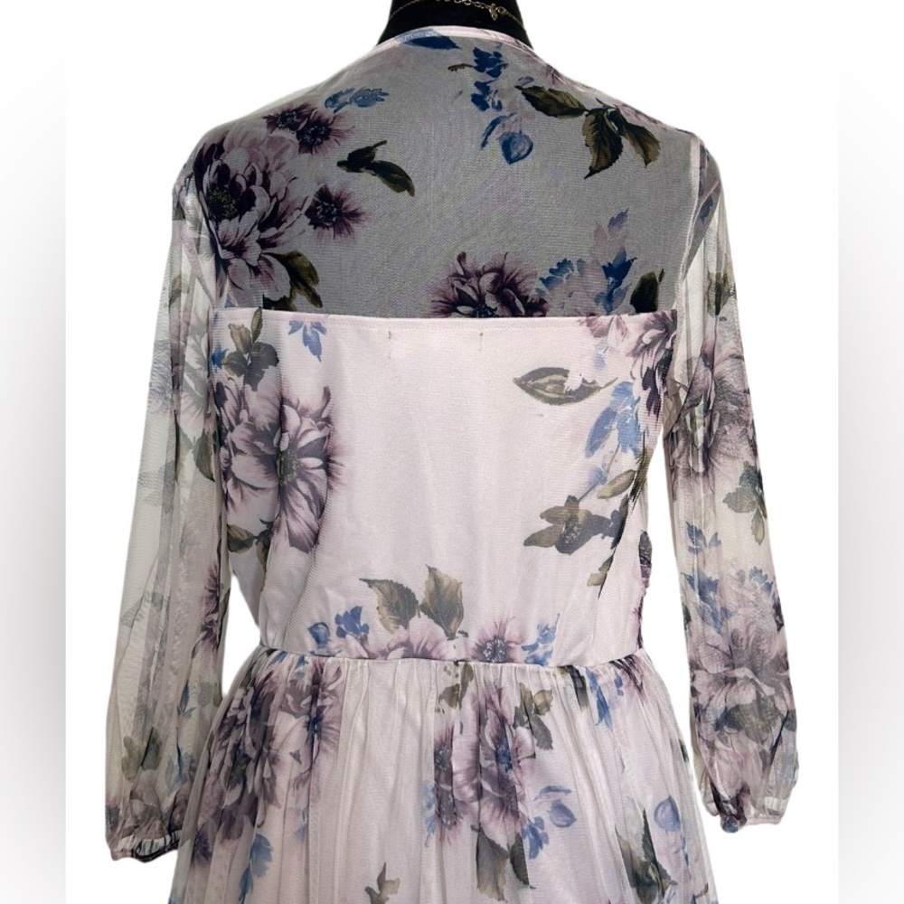 Candalite Woman’s Medium Long-Sleeve Chiffon Mesh
Floral Colorful Midi Dress - Picture 7 of 9